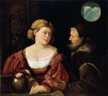 'Seduction (Old Man and a Young Woman)', 1515-1516.  Artist: Giovanni Cariani