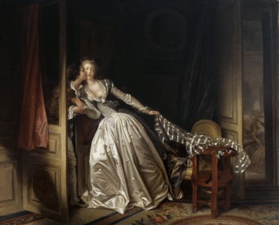 'The Stolen Kiss', end 1780s.  Artist: Jean-Honore Fragonard