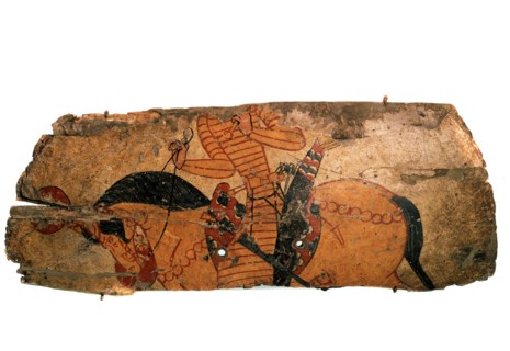 'Shield with a horseman' (Detail), end 7th, early 8th century.