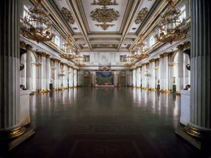 'The George Hall (Great Throne Hall) in the Winter Palace', 1837-1842.  Artist: Giacomo Antonio Domenico Quarenghi