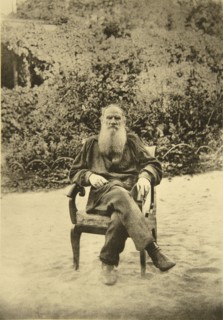 Russian author Leo Tolstoy, Yasnaya Polyana, near Tula, Russia, 1890s. Artist: Sophia Tolstaya