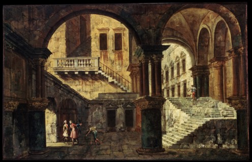 'Courtyard with a Staircase', 1730s. Artist: Michele Marieschi