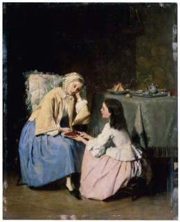 'At the Sick Friend', 19th century. Artist: Isidore Patrois
