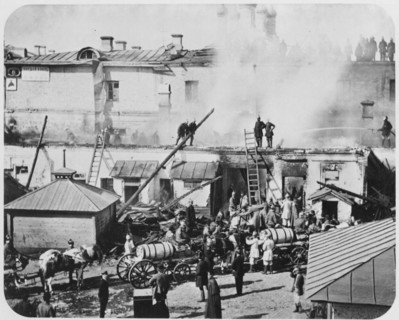 Fire in Moscow, Russia, 1872. Artist: Unknown