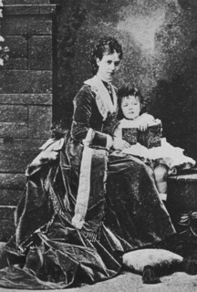 Tsarina Maria Feodorovna of Russia with Tsarevich Nicholas, c1873. Artist: Unknown