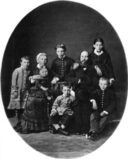 Vladimir Ulyanov (Lenin) as a grammar school pupil, with his family, Simbirsk, Russia, 1879. Artist: Unknown