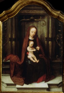 'The Virgin and Child Enthroned', 16th century. Artist: Adriaen Isenbrandt
