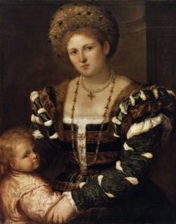 'Portrait of a Lady with a Boy', 1530s. Artist: Paris Bordone