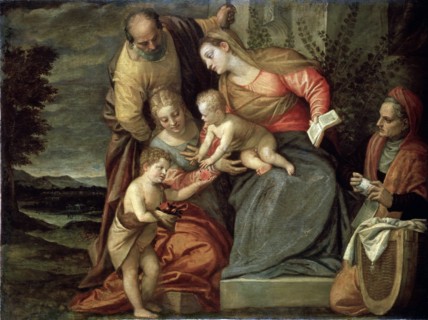 'The Holy Family with Saints Catherine, Anne and John the Baptist', c1580-c1582. Artist: Benedetto Caliari