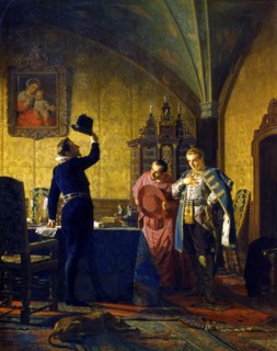 'False Dmitry takes an oath of allegiance to King Sigismund III Vasa', 1874.  Artist: Nikolay Nevryov