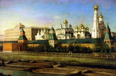 'View of the Moscow Kremlin', 19th century. Artist: Nikolai Podklyuchnikov