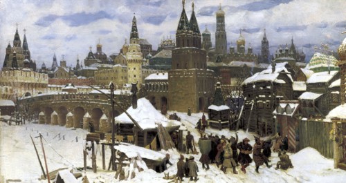 'Moscow in the 17th century. The All Saints' Bridge', 1901. Artist: Apollinary Vasnetsov