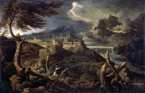 'Landscape with Lightning', 1660s. Artist: Gaspard Dughet