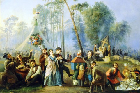 Public merry-making at Maryina Roshcha in Moscow', 1852.