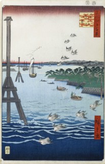 View of the Shiba Coast (One Hundred Famous Views of Edo), 1856-1858.  Creator: Hiroshige, Utagawa (1797-1858).