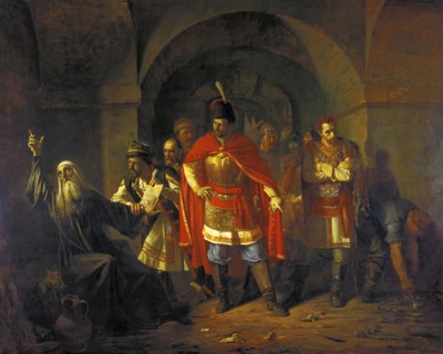 Patriarch Hermogenes refusing to bless the Poles', 1860. Creator: Chistyakov, Pavel Petrovich (1832-1919).