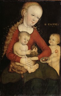 Virgin and child with John the Baptist as a Boy'. Creator: Cranach, Lucas, the Elder (1472-1553).
