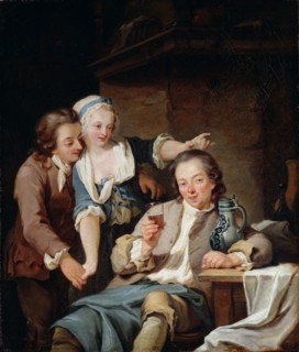 A Husband Deceived (Wine and Love)', 1765. Creator: Kraus, Georg Melchior (1737-1806).