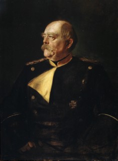 Portrait of Chancellor Otto von Bismarck in Uniform', (1815-1898), 19th century.  Creator: Lenbach, Franz, von (1836-1904).