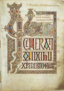 The Lindisfarne Gospels, 715-721.  Creator: Eadfrith, (Bishop of Lindisfarne) (?-721).
