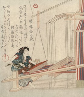 Hataori (Weaving), c1829.  Creator: Shigenobu, Yanagawa (1787-1832).
