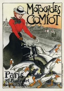 Motocycles Comiot', advertising poster, 1899. Creator: Steinlen, Théophile Alexandre (1859-1923).