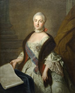 Catherine II as Grand Duchess Ekaterina Alekseyevna', 1762. Creator: Argunov, Ivan Petrovich (1729-1802).