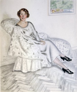 Lady in Interior', 1925. Creator: Kustodiev, Boris Michaylovich (1878-1927).