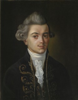 Portrait of the fabulist Ivan Khemnitser', (1745-1784), Russian painting of 19th century.  Creator: Russian Master.