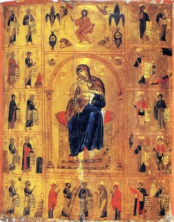 Virgin and Child with Saints, early 12th century.  Creator: Byzantine icon.