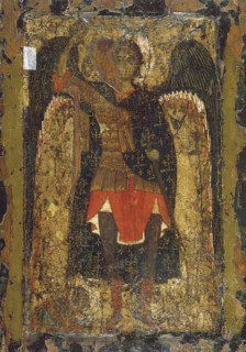 The Appearance of the Archangel Michael to Joshua, the son of Nun, early 13th century. Creator: Byzantine icon.
