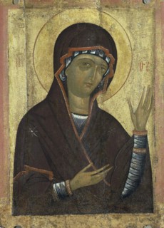Virgin Paraklesis'.  Creator: Russian icon.