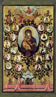 Apotheosis of the Virgin of Vladimir, 1668.  Creator: Ushakov, Simon (Pimen) Fyodorovich (1626-1686).