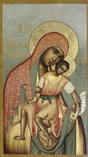 The Virgin Eleousa of Kykkos, 1668.  Creator: Ushakov, Simon (Pimen) Fyodorovich (1626-1686).