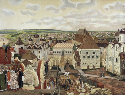 In the Moscow Kremlin, end of 19th - early 20th century. Creator: Vasnetsov, Appolinari Mikhaylovich (1856-1933).