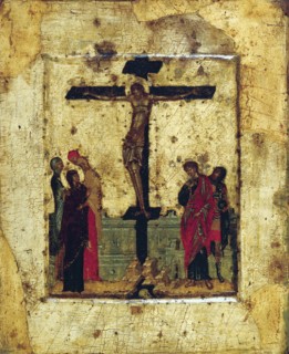 The Crucifixion, end of 14th century. Creator: Byzantine icon.