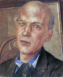 Portrait of the Poet Andrei Bely', (1880-1934), 1932. Creator: Petrov-Vodkin, Kuzma Sergeyevich (1878-1939).