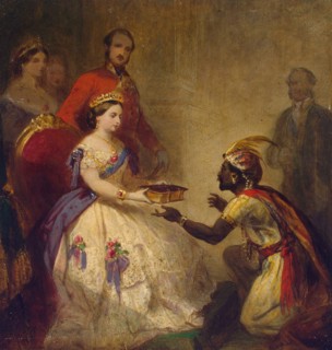 Queen Victoria Giving the Bible to an African Chief', 1861. Creator: Barker, Thomas Jones (1815-1882).