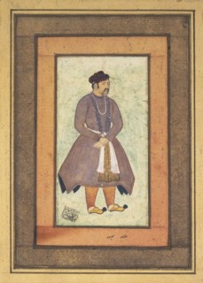 Portrait of Akbar the Great (1542-1605), Mughal Emperor, second half of the 16th century. Creator: Manohar (End of 16th cen.).