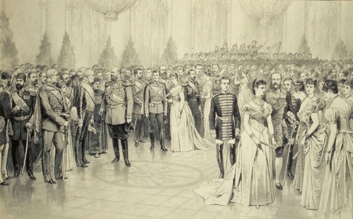 Court Ball in the St Nicholas Hall of the Winter Palace, 1880s.  Creator: Brozh, Karel (Carl) (1836-1901).