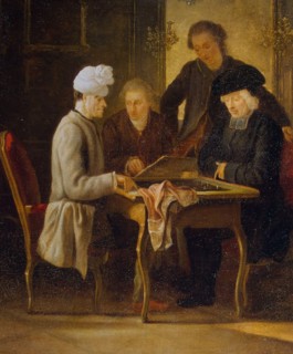 Voltaire at a Chess Table', between 1750 and 1775. Creator: Huber, Jean (1721-1786).