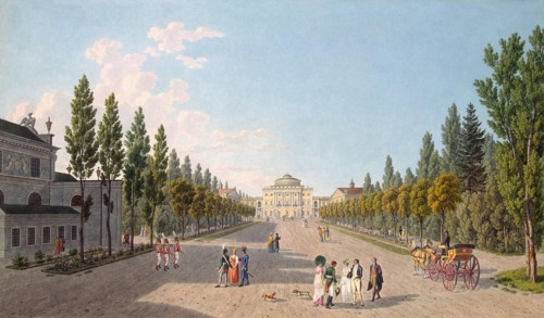 View of the Pavlovsk Palace from the Park, 1808.  Creator: Lory, Gabriel Ludwig, the Elder (1763-1840).