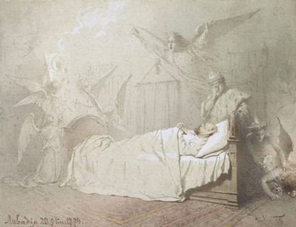 Alexander III on his Deathbed Surrounded by Angels, 1895.  Creator: Zichy, Mihály (1827-1906).
