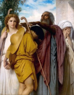 Tobias Saying Good Bye to his Father', 1860. Creator: Bouguereau, William-Adolphe (1825-1905).