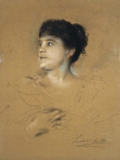 Portrait of the singer Marcella Sembrich, (1858-1935), 1891.  Creator: Lenbach, Franz, von (1836-1904).
