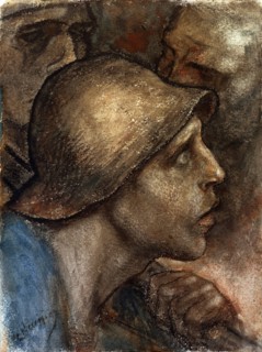 'A Worker's Head', 19th or early 20th century. Artist: Constantin Emile Meunier