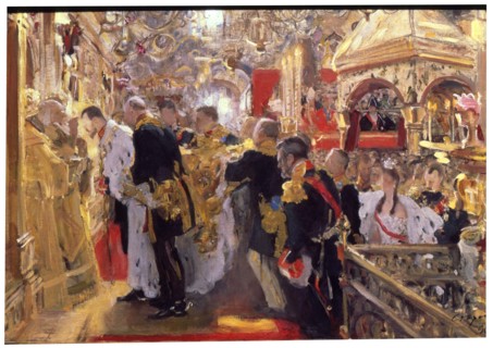 'The Coronation of Emperor Nicholas II in the Assumption Cathedral', 1896. Artist: Valentin Serov