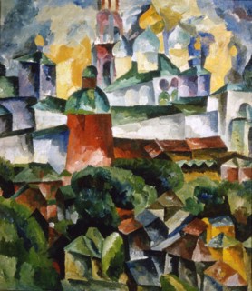 'Landscape with the Trinity-Sergius-Monastery', 1920.  Artist: Aristarkh Lentulov