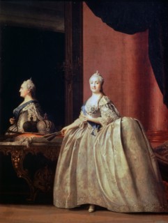 'Empress Catherine II before the Mirror', 1779.  Artist: Vigilius Erichsen