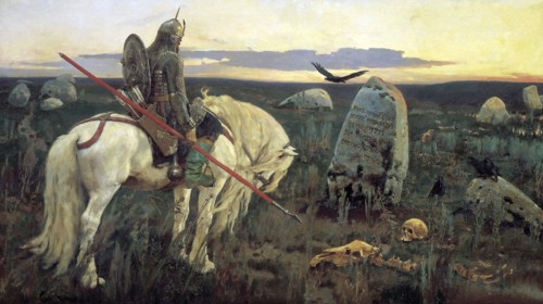 'A Knight at the Crossroads', 1898.  Artist: Viktor Mihajlovic Vasnecov